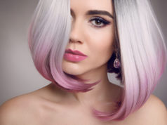 Te fryzury zapewnią Ci znakomity efekt odmłodzenia! dziewczyna z szaro różowym bobem ombre